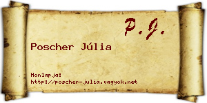 Poscher Júlia névjegykártya